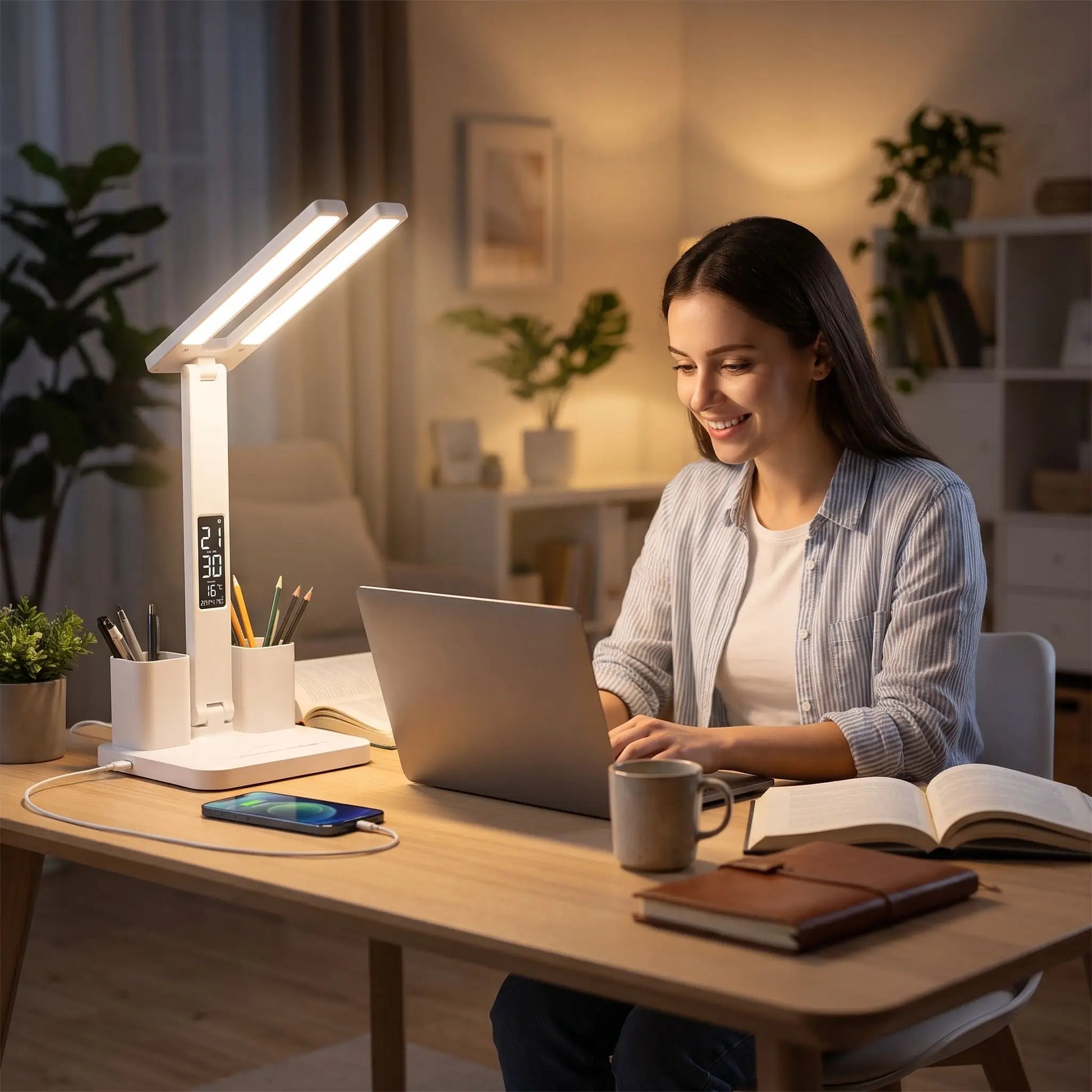 lampe de table led etudiante travail de nuit